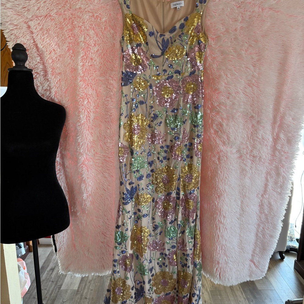 Floral Sequin Maxi Dress